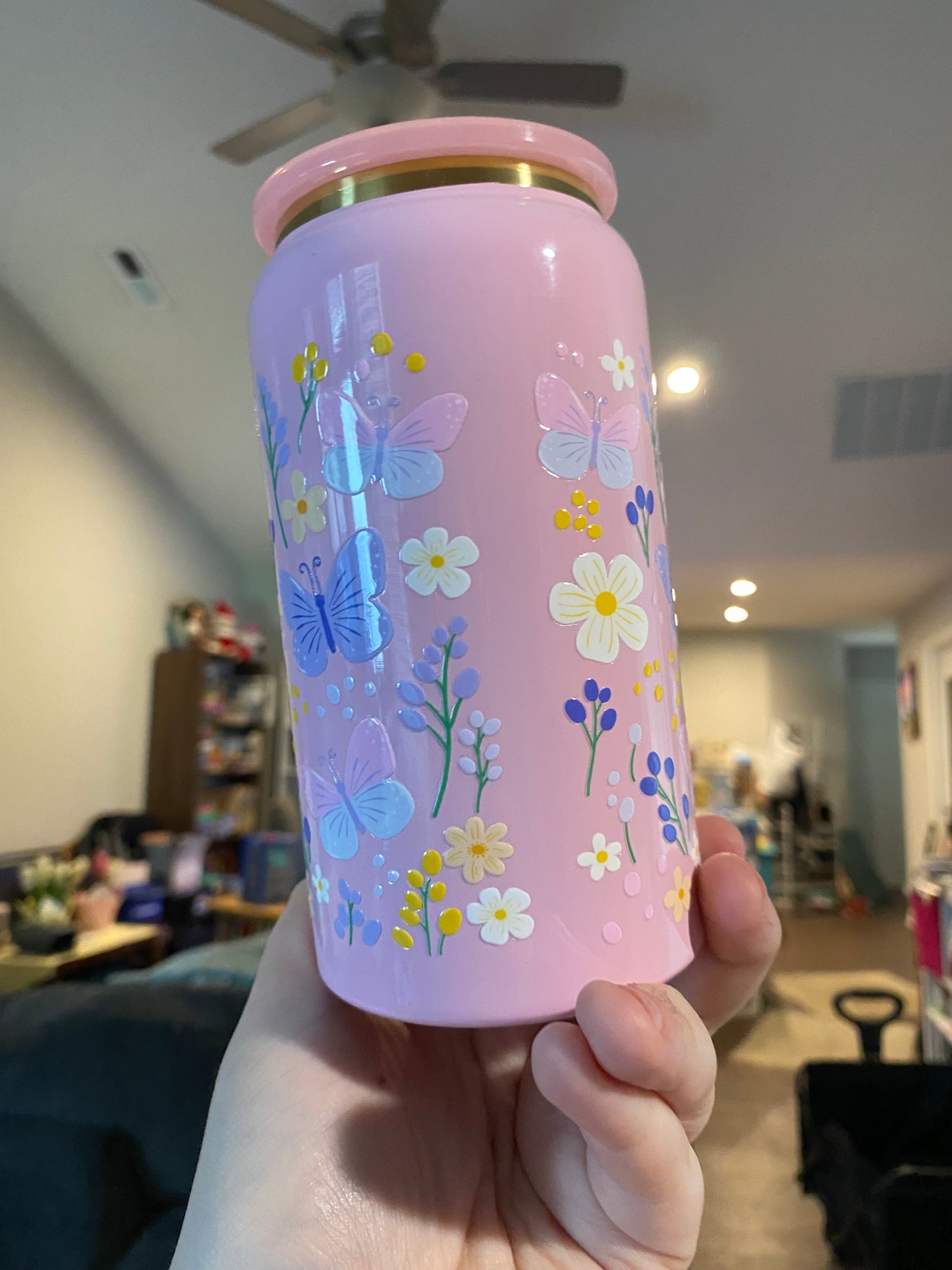 Floral Butterfly Stainless Steel