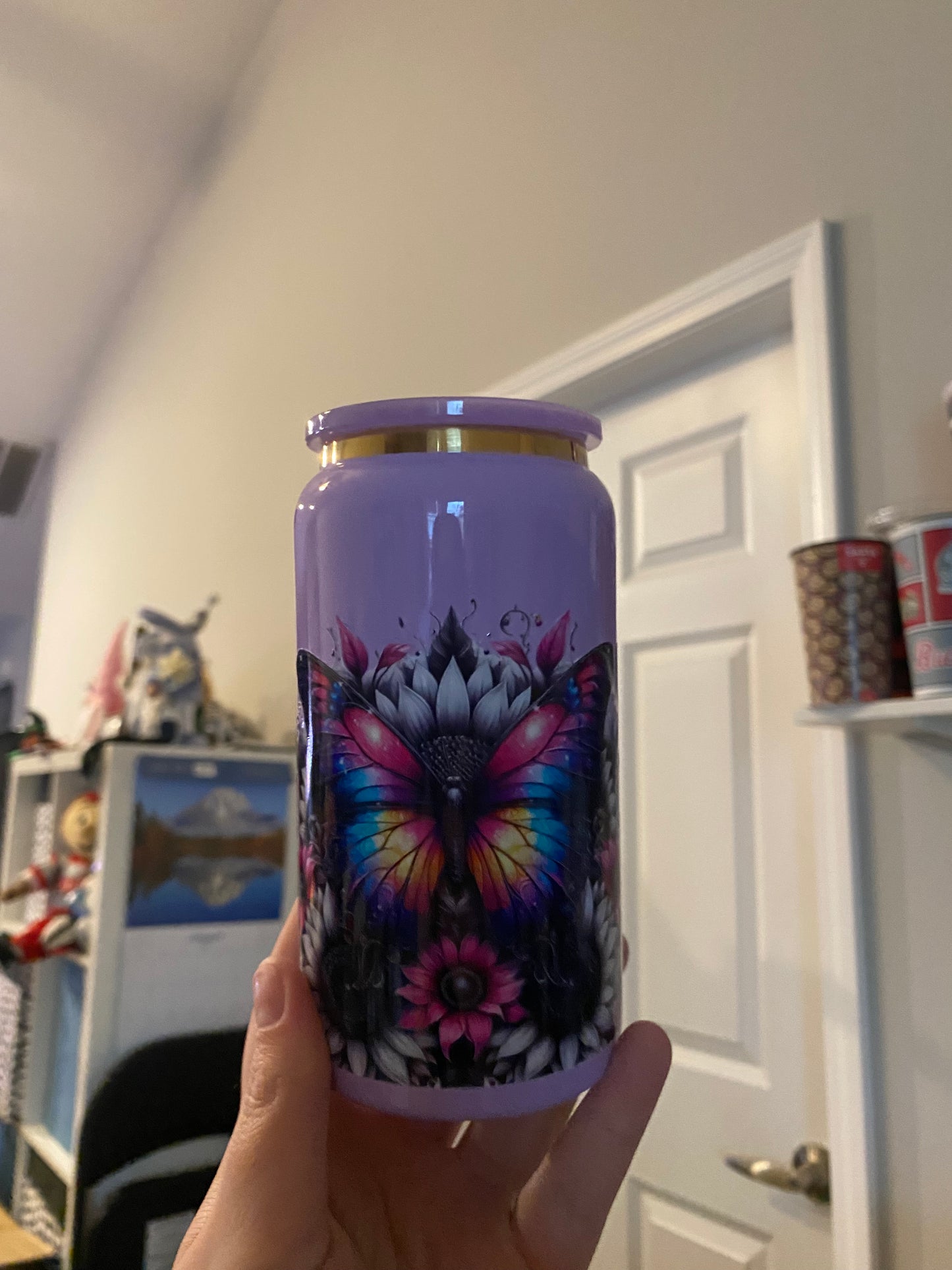 Purple Butterfly Stainless Steel