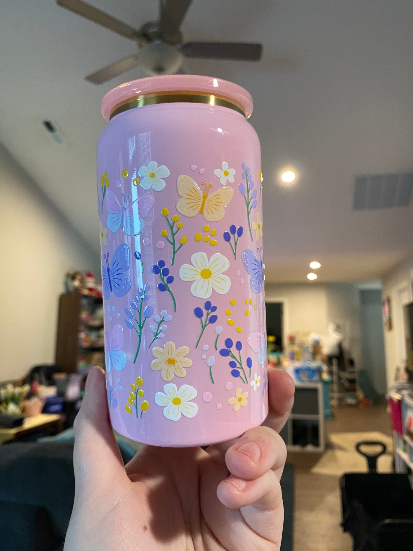 Floral Butterfly Stainless Steel