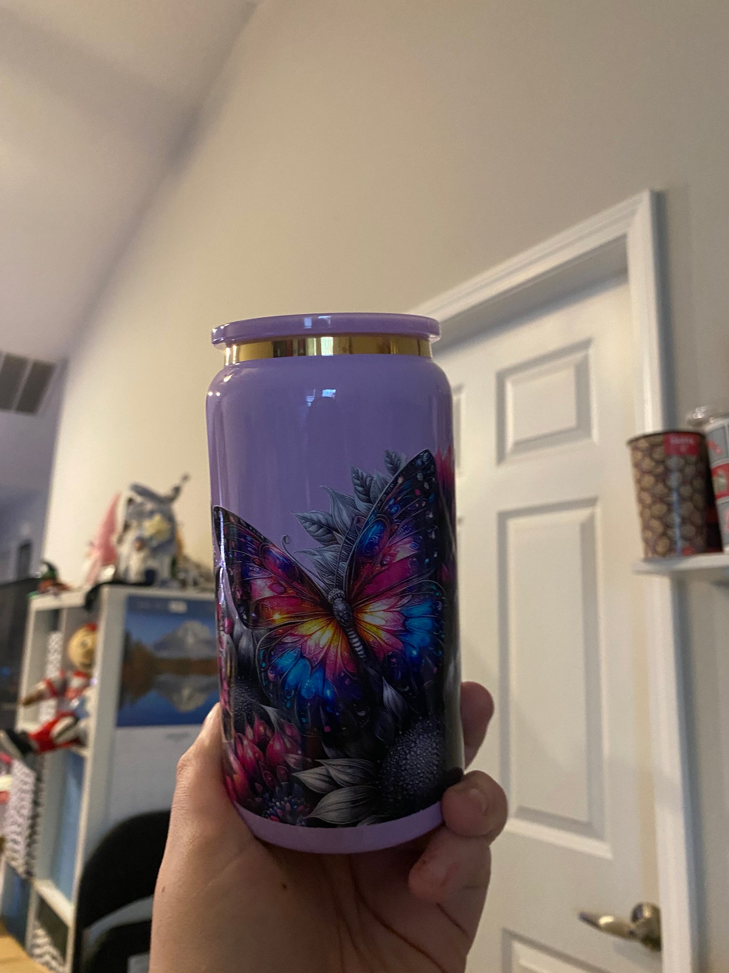Purple Butterfly Stainless Steel