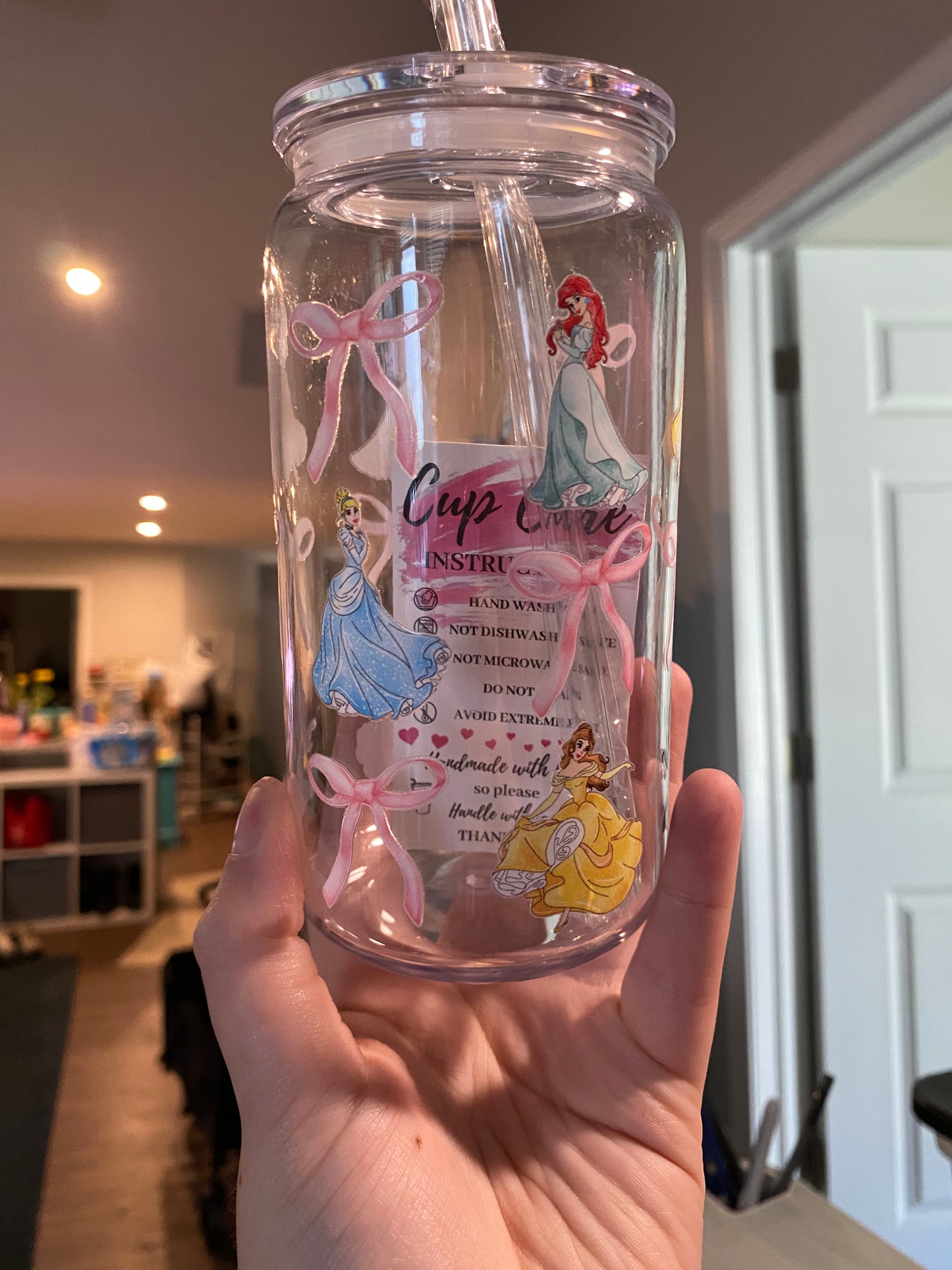 Princess and Bows  Plastic Libbey