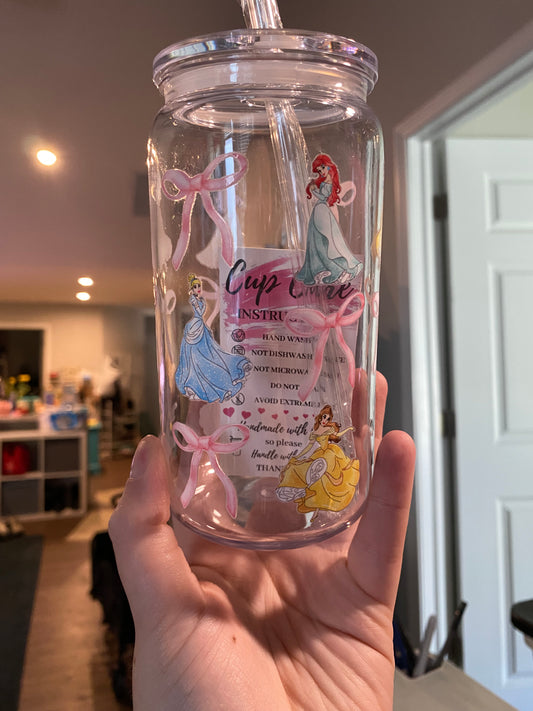 Princess and Bows  Plastic Libbey