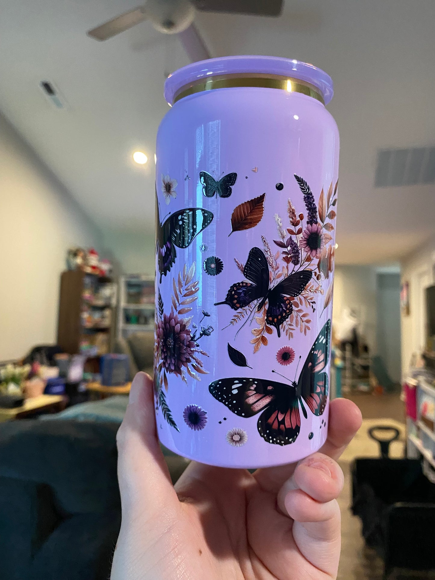 Purple Butterfly Stainless Steel