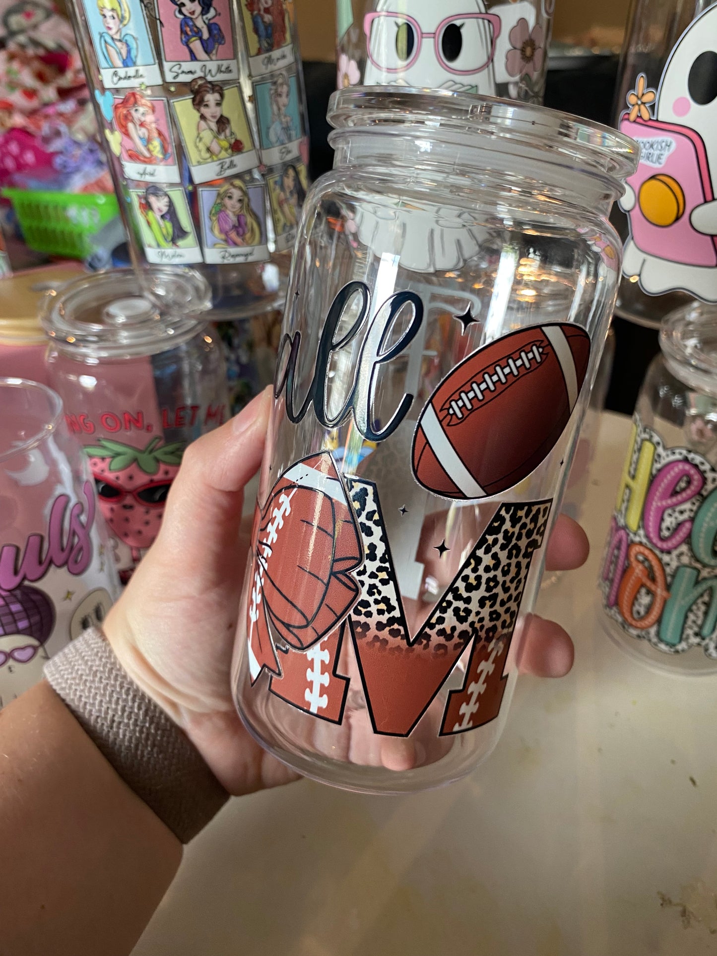 Football Mom Plastic Libbey