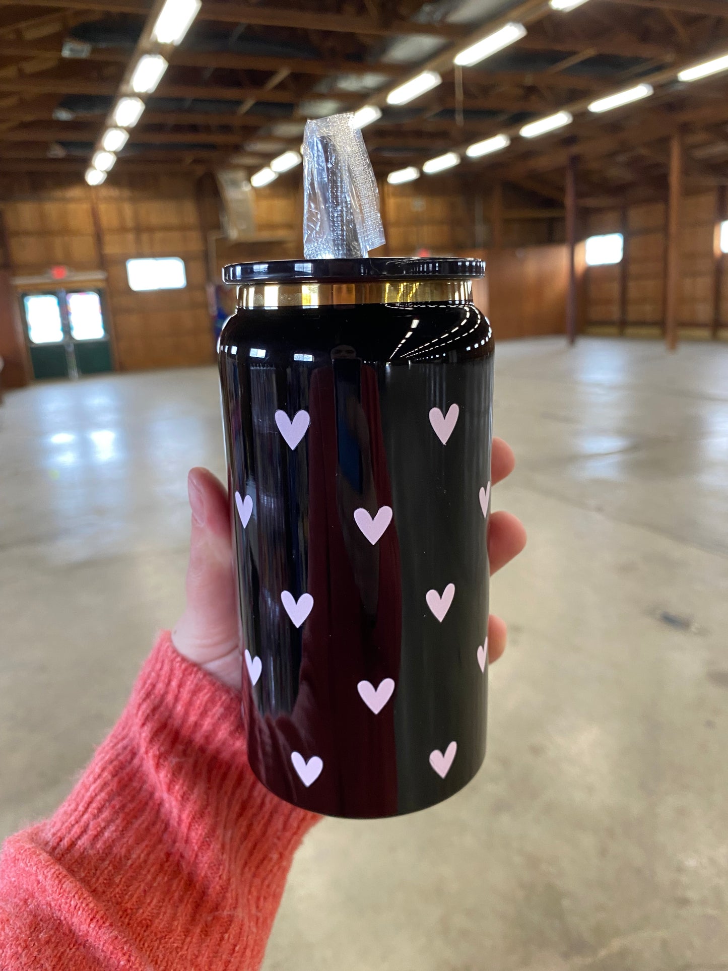 Pink Hearts Stainless Steel