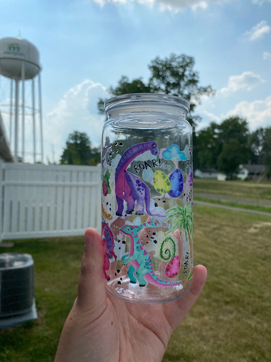 16 oz Dinosaur Acrylic cup