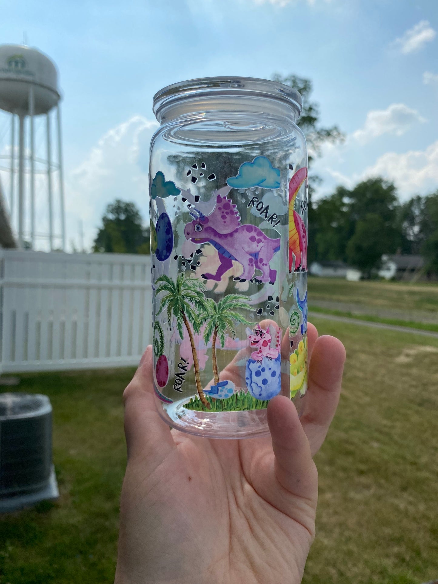 16 oz Dinosaur Acrylic cup