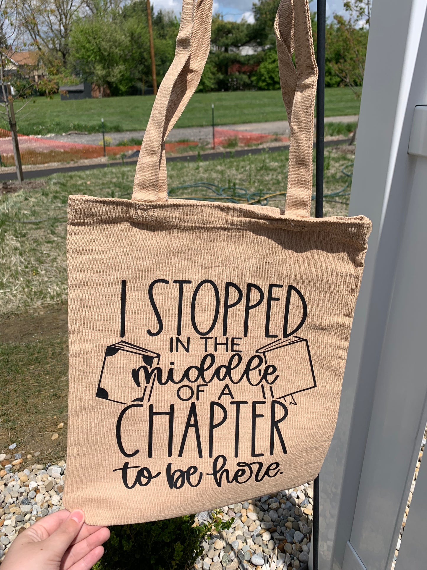 Stoped in the Middle of a Chapter Canvas Bag