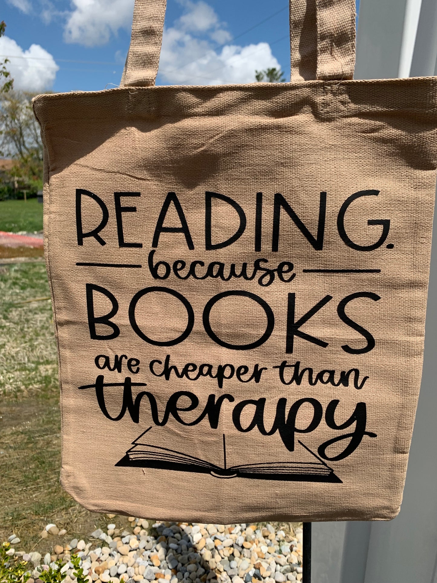 Books Are Cheaper than Therapy Canvas Bag