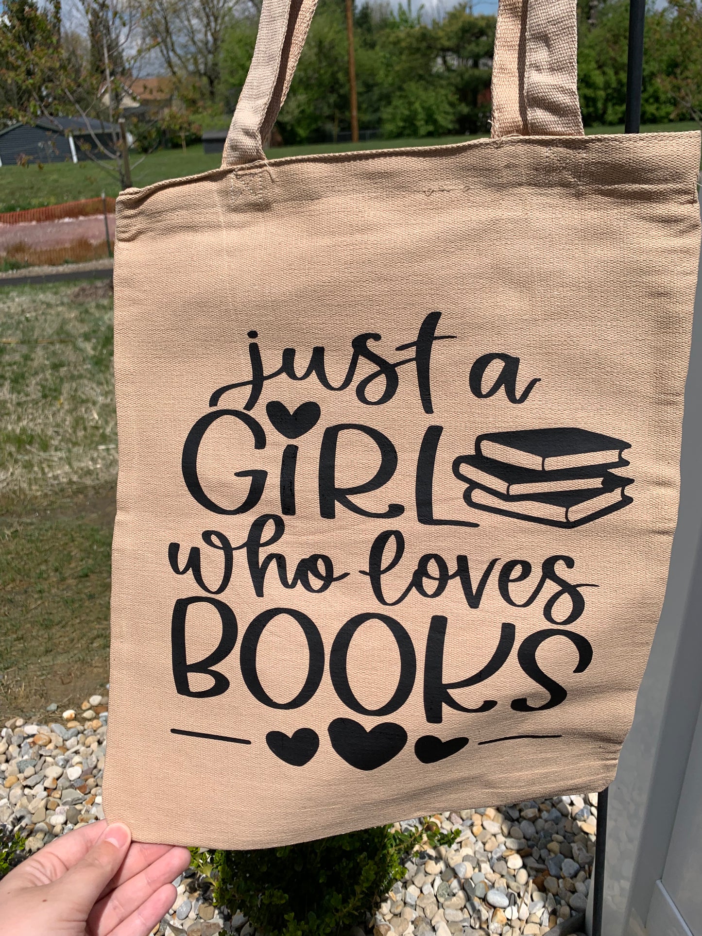 Girl Who Loves Books Canvas Bag