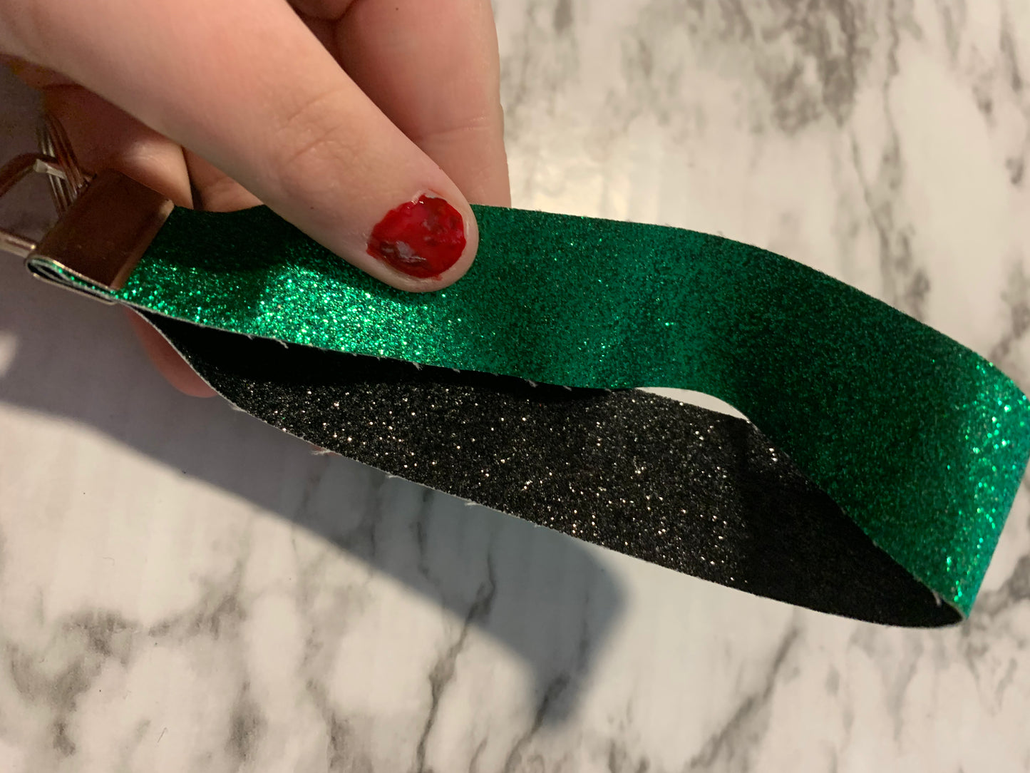 Green Glitter Wristlet
